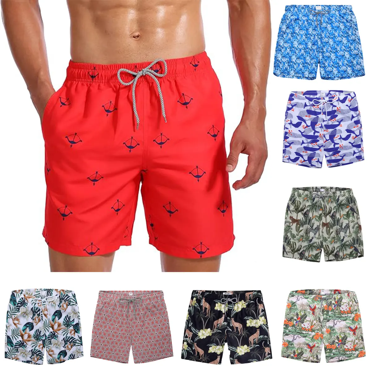 Men's 7-in Inseam Quick-Dry Boardshorts, Mesh-Lined Swimmingshorts Bathing Suits for Sports & Outdoor Surfwear, Swimming Shorts