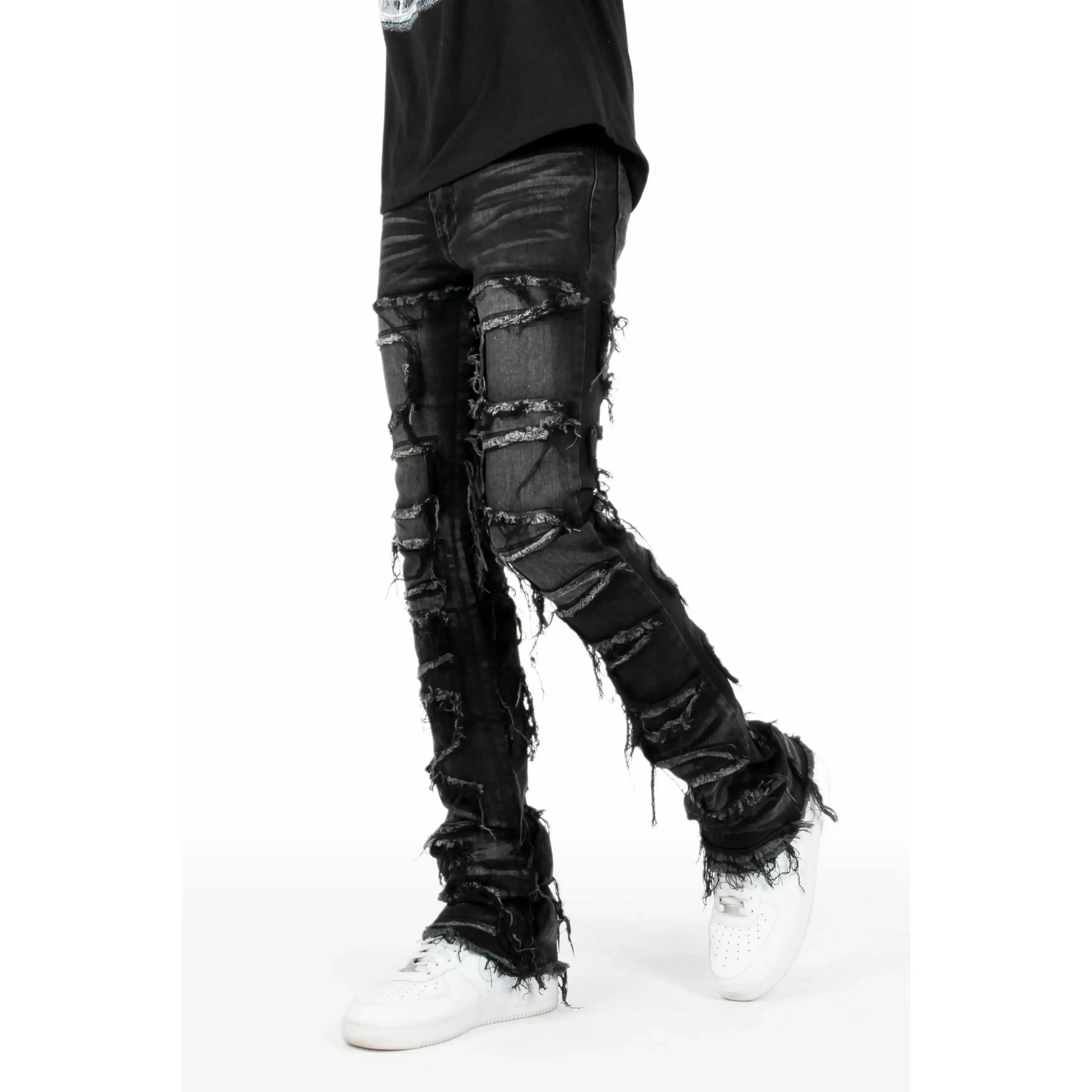 Shake Dark Grey Stacked Flare Jean