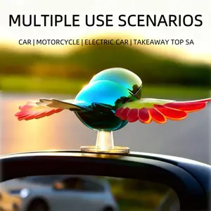 New Fun Cute Flaps Wings Flying Bird Car Sticker Decals for Car Roof Rearview Mirror Engine Hood Motorcycle Sedan SUV Pickup Exterior Decoration Waterproof Red Green