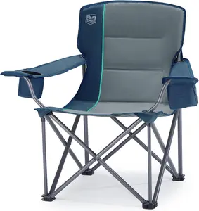[Summervibes] 550 LBS Oversized Folding Camping Chair for Adults, Heavy Duty Outdoor Chair with Cup Holder Side Pocket for Camp, Lawn, Picnic