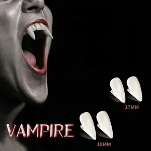 2 Pairs Adjustable Adult Vampire Fangs, Elegant Glow-in-Dark Denture Braces for Novelty Gag Toy Use