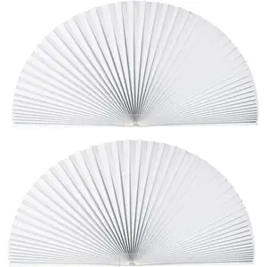 2 PCS Light Filtering Pleated Arch Window Shade Blinds for Semi-Circle Arch Window, 60%-70% Shade, Easy to Cut and Install, 72" x 36", White