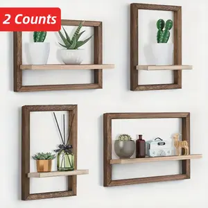 Wooden Storage Shelf, 2 Counts/set Plant Sundries Perfume Display Shelf, Wall Organizer for for Living Room, Bedroom, Office Decor, Wall Mounted Shelf