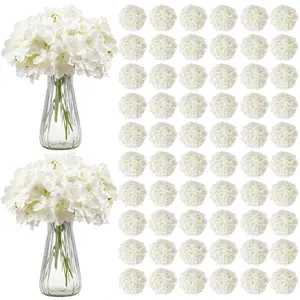 VEVOR Artificial Flowers, 205 pcs Real Looking White Silk Fake Hydrangea Bulk, White Faux Bridal Shower with Stems for DIY Wedding Bouquets, Home Centerpieces Arrangements, Party Tables Decorations