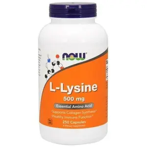 NOW Foods Edible L-Lysine Essential Amino Acid Protein Dietary Supplement Capsules, 500mg, 250-Count, Natural Health & Wellness Support, Essential Amino Acids