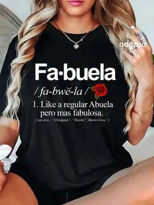 100% Cotton Unisex Fabuela Definiton T-Shirt Funny Fabuela Tee Shirt Casual Graphic Printed Tee