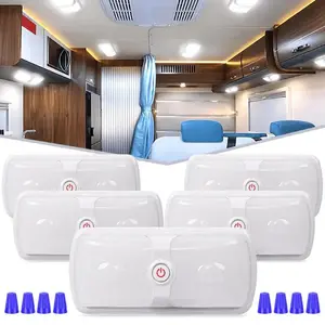 Nilight RV Interior Ceiling White LED Lights, 5Pcs Push Button 10W Power Energy-Saving Lights with Soft Diffusion & Thickened PVC Housing