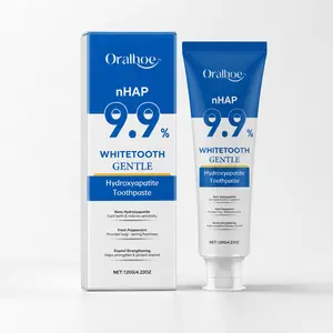 nHAP 9.9% Hydroxyapatite Toothpaste for Daily Oral Care Fresh Peppermint Flavor Enamel Strengthening Gentle Sensitivity Relief and Gradual Whitening 120g