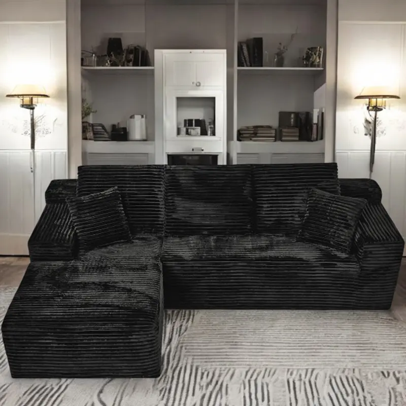 Modular Sectional Couch with L-Shape Chaise,Modern Modular Sofa with Deep Seat, Upholstered Couches for Living Room Bedroom,No Assembly Required