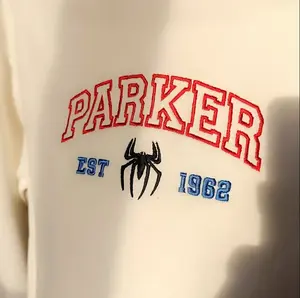 Parker est 1962 Embroidered Oversize Hoodie , Oversized Unisex Wear, Spider Embroidered sweatshirt ,Spider Embroidered Hoodie