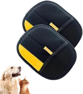 Double-Sided Pet Grooming Gloves,Cat Grooming Gloves,Pet Electrostatic Hair Removal Gloves, Double-Sided Bristle Brush Sticky Hair Removal Tool, Pet Hair Removal and Cleaning Tool clean Removal reusable