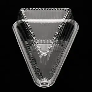 25 Cake Slice Containers with Lids | Hinged Medium Disposable Plastic Cake Containers | Clear Cheesecake Container, Individual Cake Pie Slice Boxes for Flan Dessert Pastry Cookie Snack Fruit Packaging