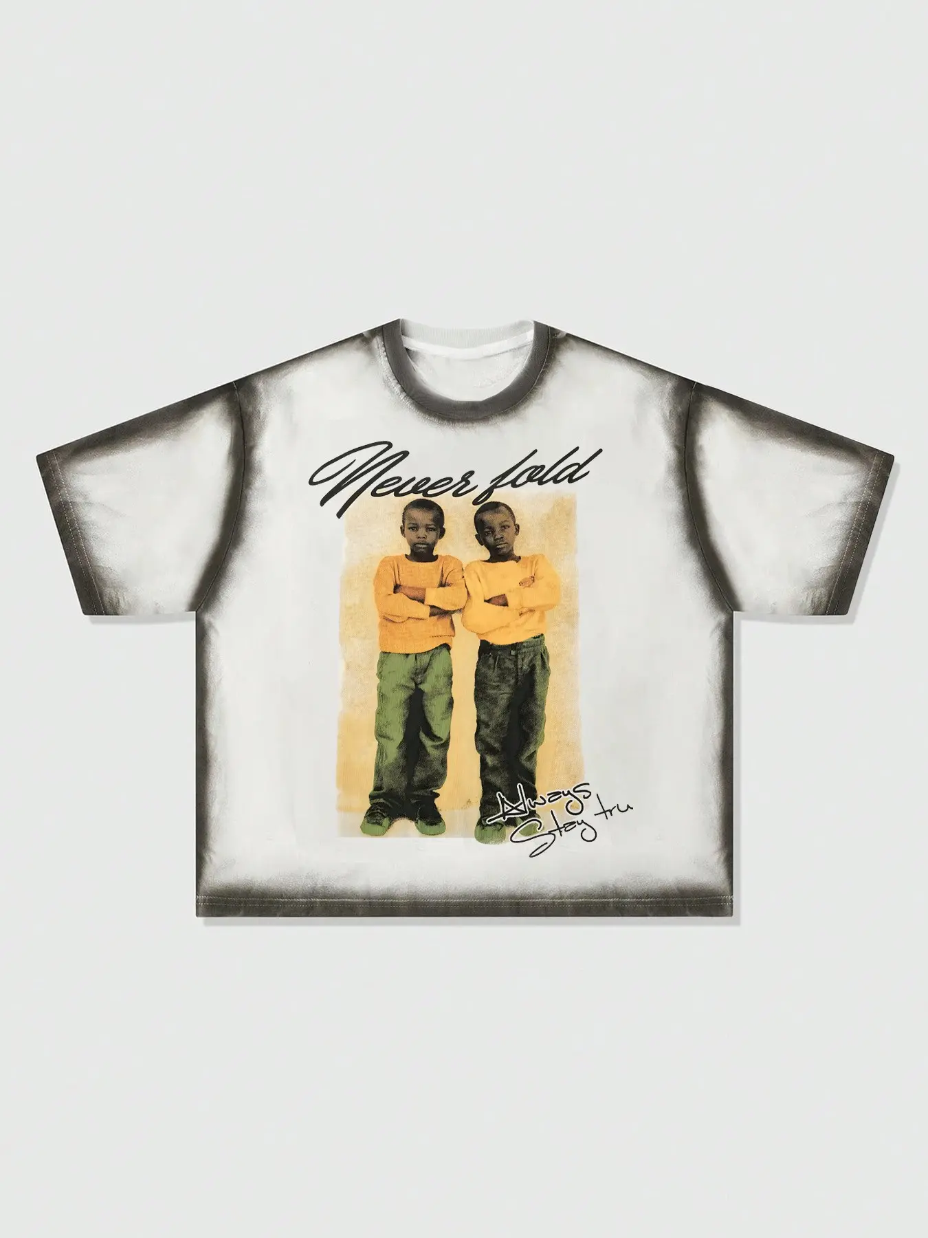 Men's Casual Short Sleeve T-Shirt, Vintage Portrait & Handwritten Text, Graphic Print, Loose Fit, Street Art Style Streetwear, Perfect for Gatherings & Outdoors, Menswear