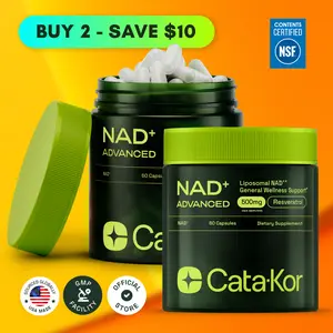 2x Cata-Kor NAD+ Advanced - NAD+ Supplement for Energy & Healthy Aging - 500mg per Serving - 120 Count (60 Day Supply) - Previously known as Reus Research NR 900