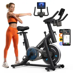 MERACH Exercise Bike for Home, Stationary Bike with Enhanced Electronic LED Monitor Silent Belt Drive and Comfortable Seat Cushion Cardio Workout