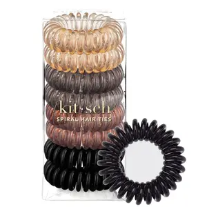 Spiral Hair Ties 8 Pc - Brunette
