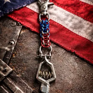 American Flag Hammer Lock Weave Glove Holder with Premium Trigger Snap Stainless Shackle & Heavy Duty Clip Durable Secure High-Quality Materials