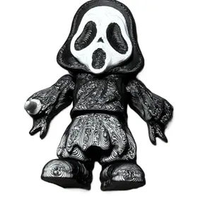 Articulating Horror Product Detailed Image of Articulated Ghost Face Freddy Krueger and Predator Articulating Decor Ornaments 2.7in Tall 2in Wide Black White Silver