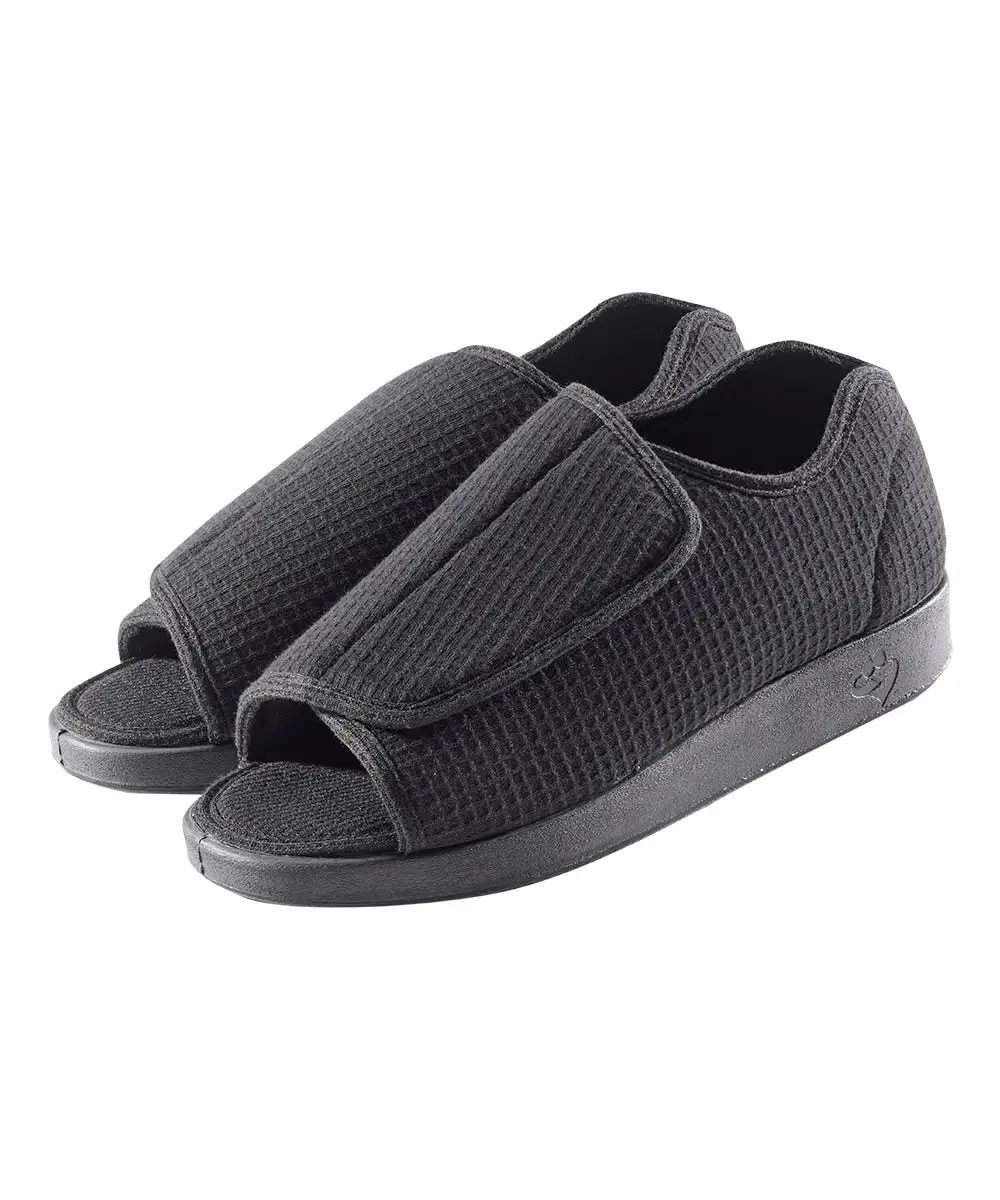 Adjustable Slippers for Men, Cushioned Open-Toe Extra Wide Slides for Swelling, Edema & Diabetic Comfort, Slipper, Breathable, Comfy Men's Home Slippers