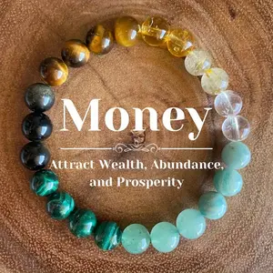 Natural Citrine & Aventurine Money Attraction Bracelet | Real Crystal Healing Jewelry for Abundance & Luck | Genuine Malachite Energy Bracelet for Men & Women | Waterproof Spiritual Manifestation Gift