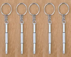 5 Pcs New 3 in 1 Mini Glasses Sunglasses Eyeglasses Screwdriver Tool For Cell Phone Watch.. Repair Kits With Key Chain Holder