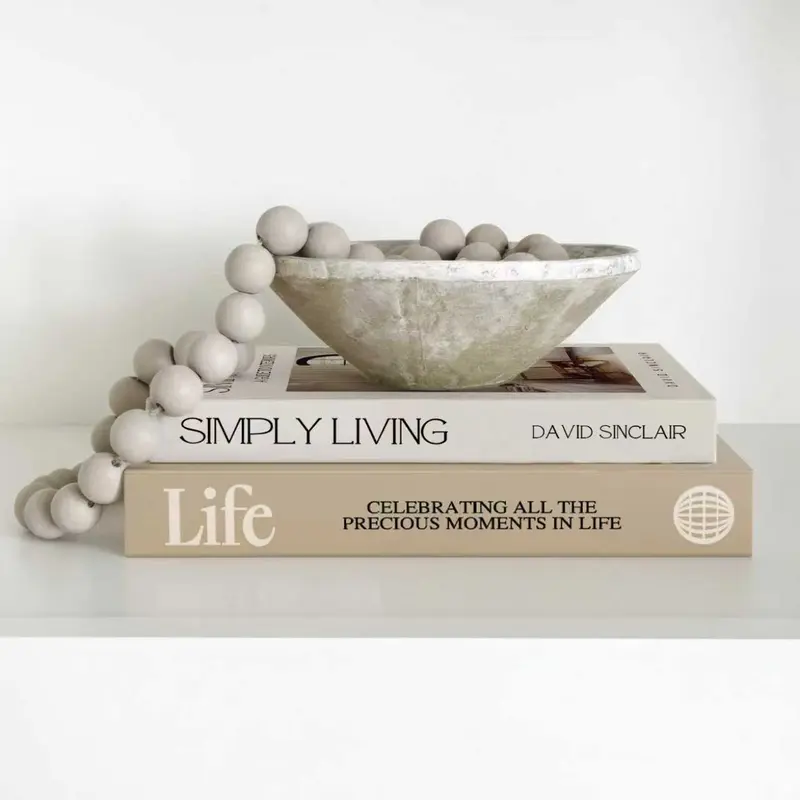 2-Piece Decorative Faux Books for Coffee Table, Bookshelf and Fireplace Mantel, Modern Home Accent, Home Decoration