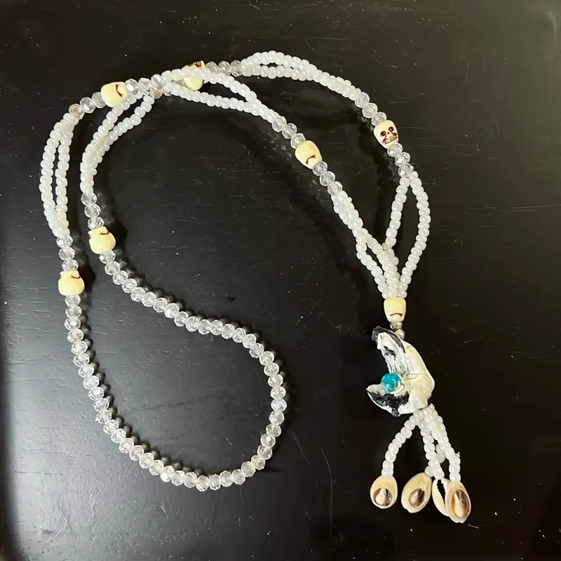 White Santa Muerte Rosary Religious Devotional Accessory
