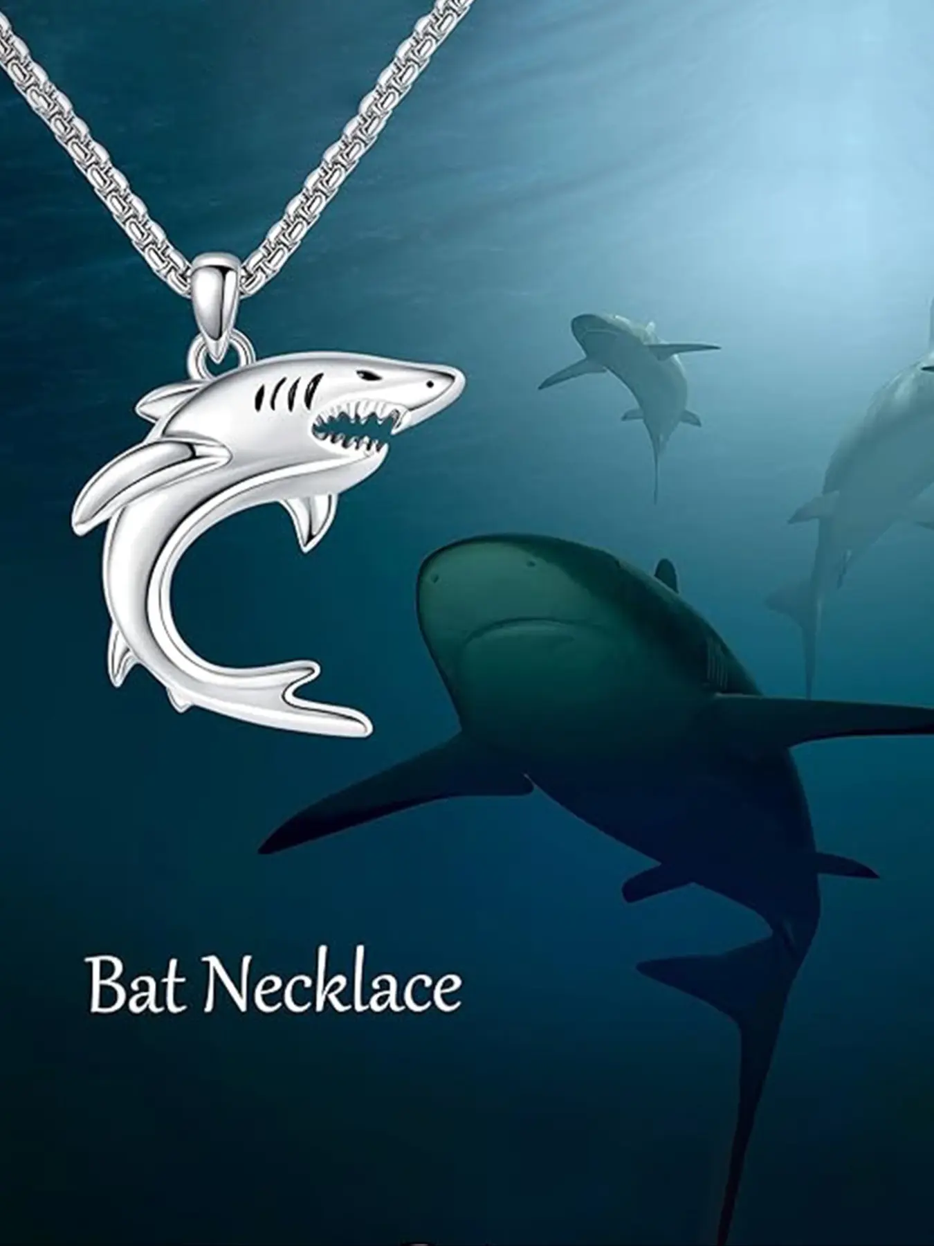 S925 Sterling Silver Shark Pendant Necklace, Animal Pendant, Sturdy Chain, Unisex Jewelry Gift Box Included, All Season Wear, Holiday Style, No Choking Hazard