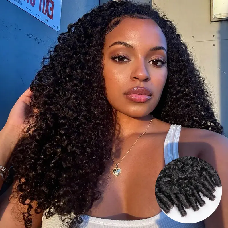 ISEE HAIR Messy Kinky Curly & Burmese Curly Human Hair Bundles Deal 10A Grade Human Hair 1 Piece（100±5g） Vacation Hair #Summervibes#ISEECrochetNewArrivals