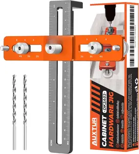 Cabinet Hardware Jig, Adjustable Cabinet Handle Template Tool with Alignment Hole, Punch Locator Drill Guide for Knobs,Handles and Pulls, Cabinet Template Tool for Drawer Cabinet Installation