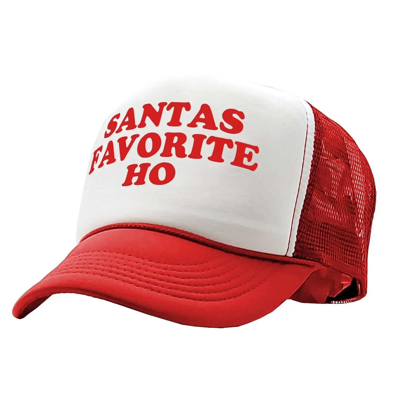 Santas Holiday Collection - Vintage Retro Trucker Cap - Christmas Humor Red Hat