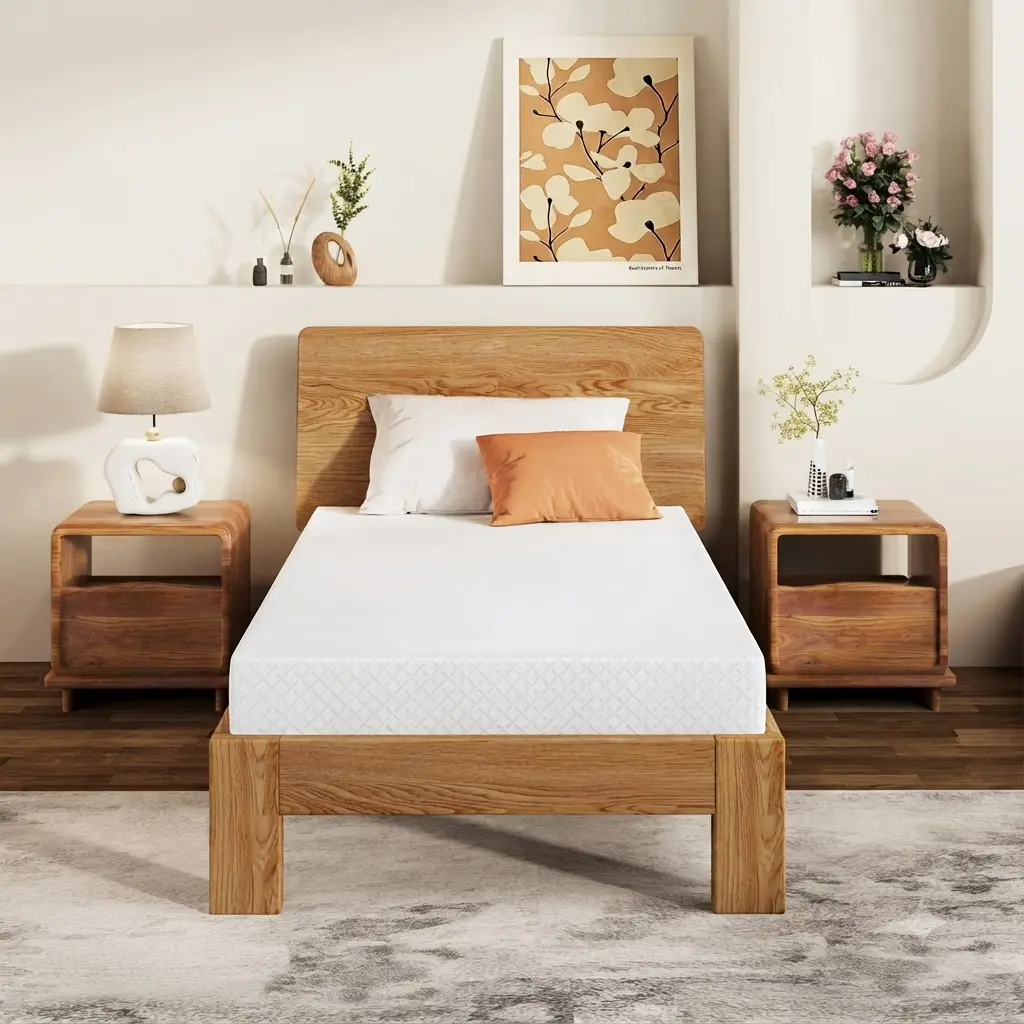 EGOHOME TrueZen 5 Inch Twin Cooling Memory Foam Mattress Medium Firm Gel Memory Foam Bed in a Box Adult Mattress