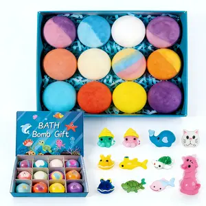 Bath Bombs for Kids with SurpriseSPRINGInside, 12 Pack Kid Bath Bombs Gift Set,Easter Basket Stuffers for Boys Girls BubbleBath with Toys Inside Skin Repair