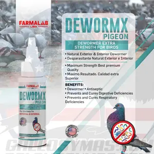 DEWORMX Desparasitante Liquido para Palomas Liquid Dewormer for Pigeons Doves