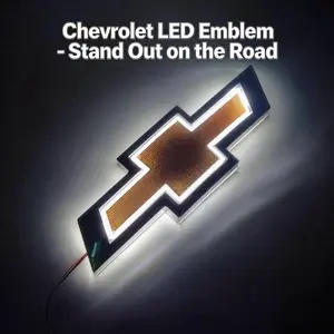 5D LED Backlit Emblem Light for Chevrolet, Glow Rear Tailgate Badge Compatible with Silverado Equinox Malibu Traverse Blazer, IP67 Waterproof Plug Play Install, White Blue Red Car Exterior Night Light