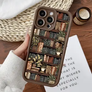 Softcase for iPhone17/16/15/14/13/12/11promax/x/xs/xr/xsmax CaseRetro bookshelf Anti-Fall Shockproof Protective Slim Cover, Accessories, Smartphone, Cellphone