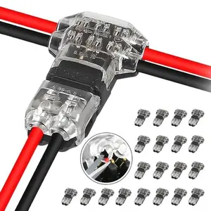T2 Quick Connector, T Type 2 Pins Wire Splice Connectors, Solderless No Stripping 3 Way Wire Connectors, Durable Reliable Connectors for LED Strip Automotive，tiktok shop deal-YY