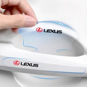 8Pcs Transparent Car Emblem Door Handle Protector Stickers Protection Film Accessories For Lexus IS500 LS460 RC200 LM300 RX450 LX NX350h LC UX CT RZ450e RC300 GX400 GS200t GS300h LS600 RX300 TX LBX HS250
