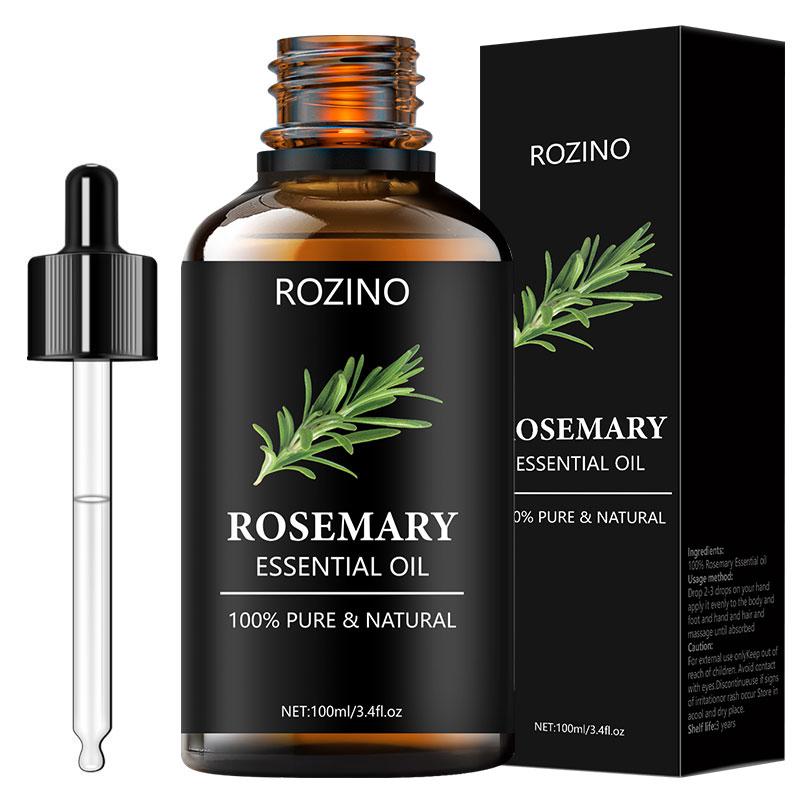 Rozino Natural Rosemary Essential Oil 100ml Pure Plant Oil for Hair Care Skin Hydration and Relaxing Massage