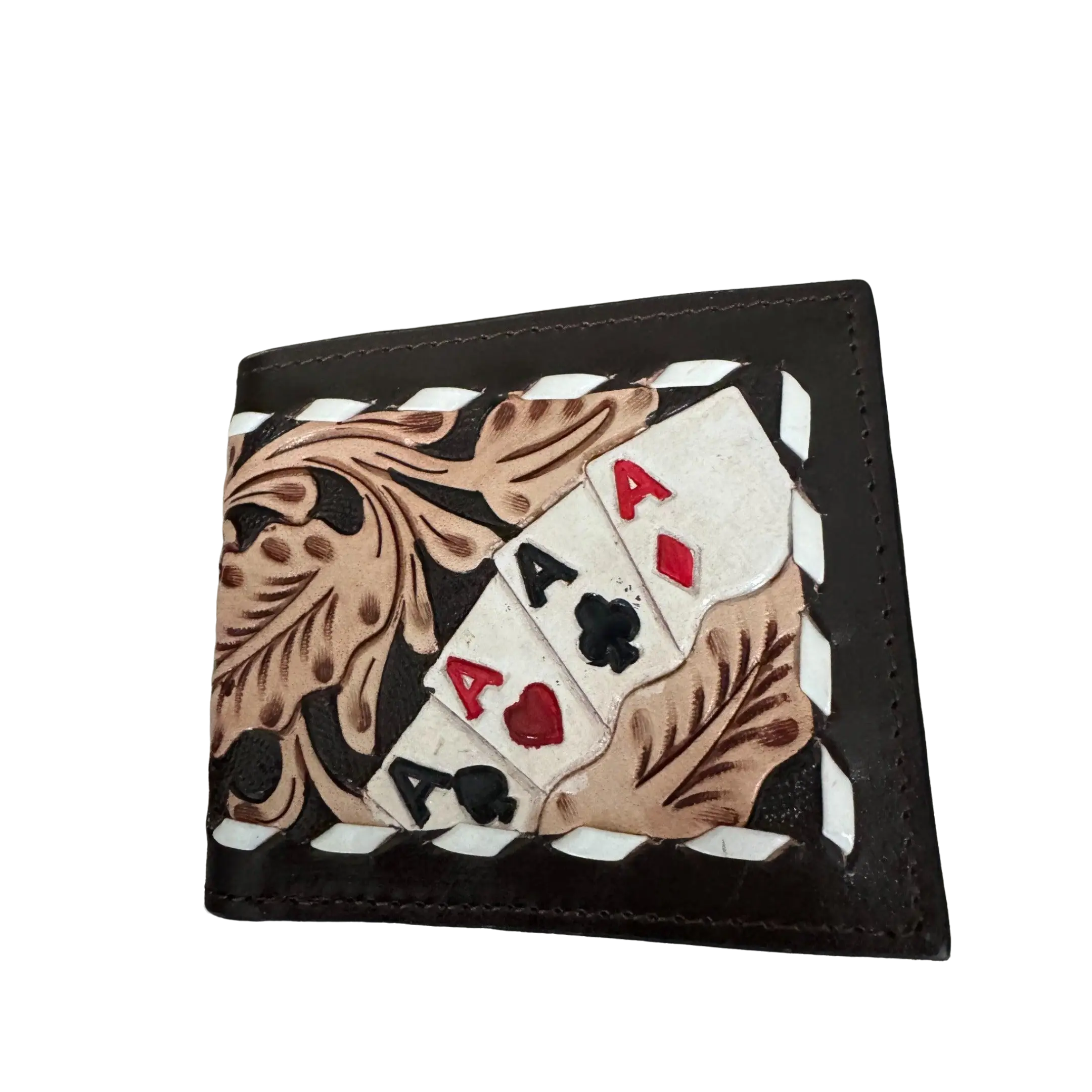 The High Roller Hand-Tooled Leather Wallet