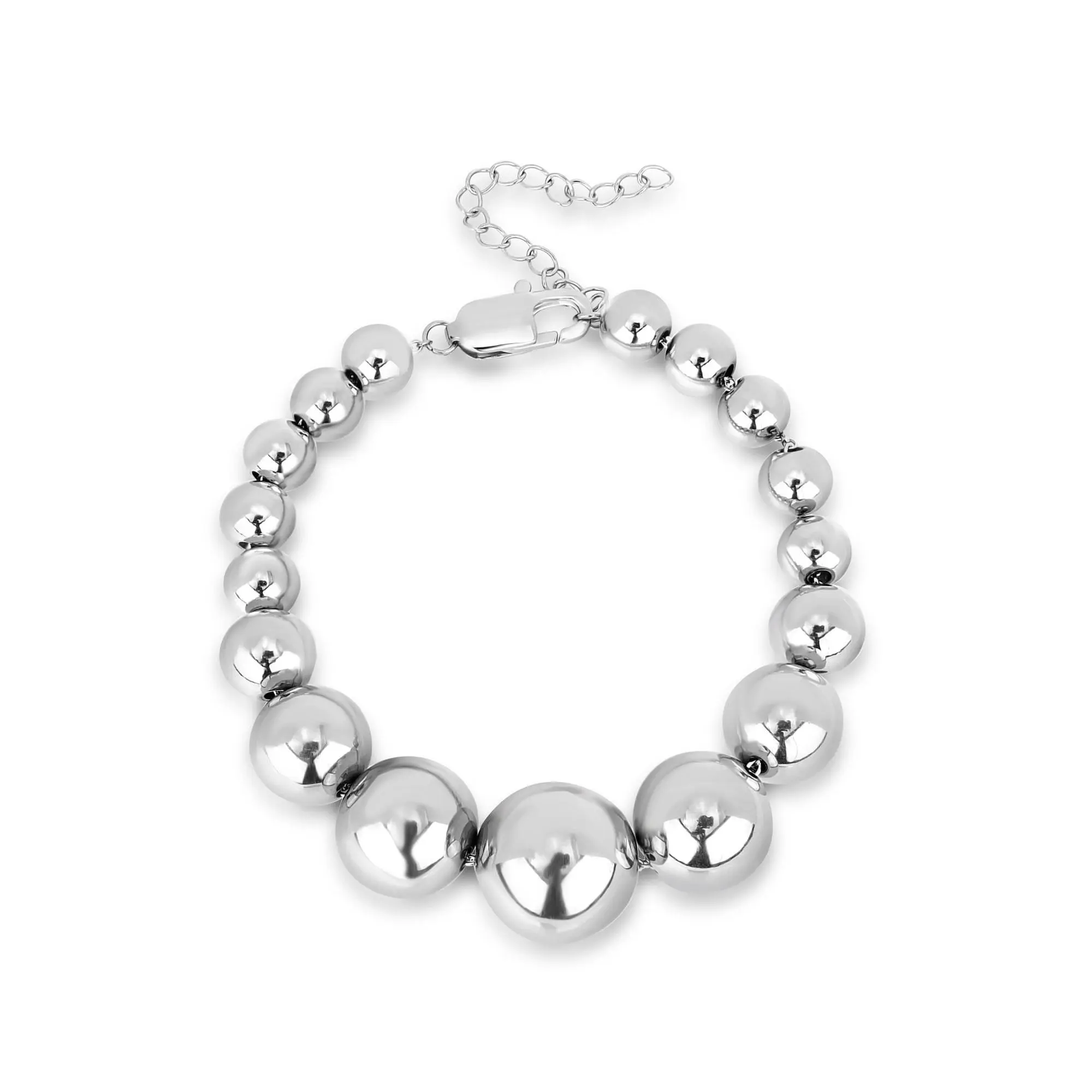 Steel By Design Polished Graduated Ball Bracelet