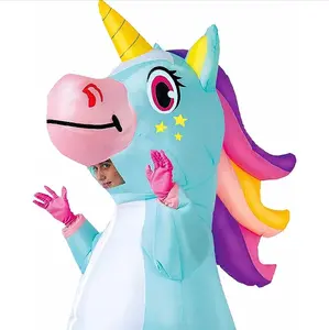 Adult unicorn inflatable costume in pink, white or blue Classic Halloween party
