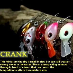 Full Swim Layer Tube Fishing Lure, Small Fat Crank 4cm 2.1g Sinkable Soft Bait, Trout & Marlin Mimic Lure, Micro Fishing Gear