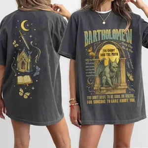 2 Side The Knight and the Moth Bartholomew, Gargoyle, Rachel Gillig, Bookish shirt, Book lover Comfort Colors tee, Fresh Styles