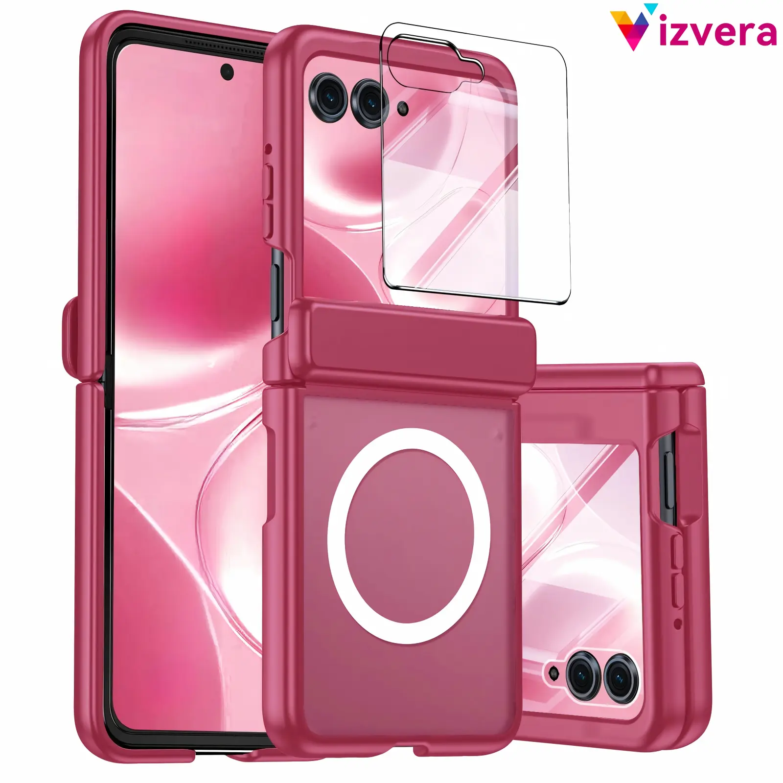 Vizvera for Motorola Razr Shockproof Magnetic Case -  Hinge Protection, Magsafe Compatible, Built-in Screen Protector， Shockproof Slim Cover  | Razr 2026/Razr 2025/Razr 2024/Razr 2026 Ultra/ Razr 2025 Ultra，Summer Vibes，phone case，Weekly Deals