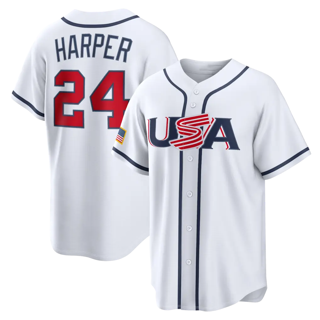 Harper White #24 USA World Baseball Classic Men's Jersey