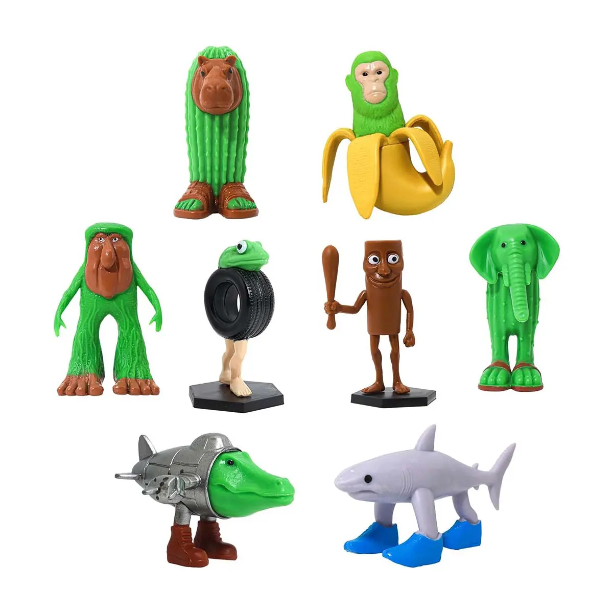 8PCS Italian Brainrot Plastic Toy Action Figure, Tung Tung Tung Sahur Tralalero Tralala Decorative, Desktop Ornaments, Christmas, Birthday Gifts, Animals