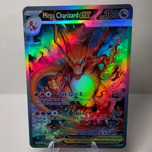 Mega Charizard ex Custom Full Art Rainbow Holofoil Trading Card - Recolor Edition