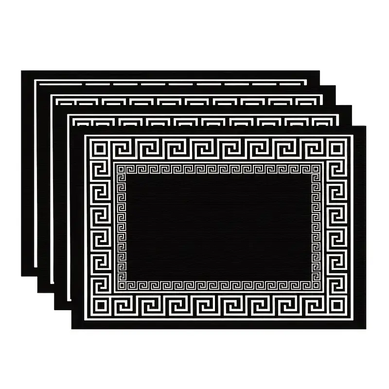 2/4/6-piece set, simple solid color black placemat, Household Placemat, Refined appearance, Decorative, suitable for holiday banquets, Dinner, Dining, daily kitchens, restaurants, coasters, rectangular decorations, home decor, perfect gift placemats