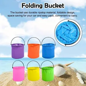 1pc Durable Portable Folding Bucket for Camping, Picnics, and Hiking - Convenient Sturdy Handle Included
